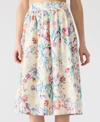 Steve Madden - Women's Carlynn Printed Cotton Eyelet Midi Skirt