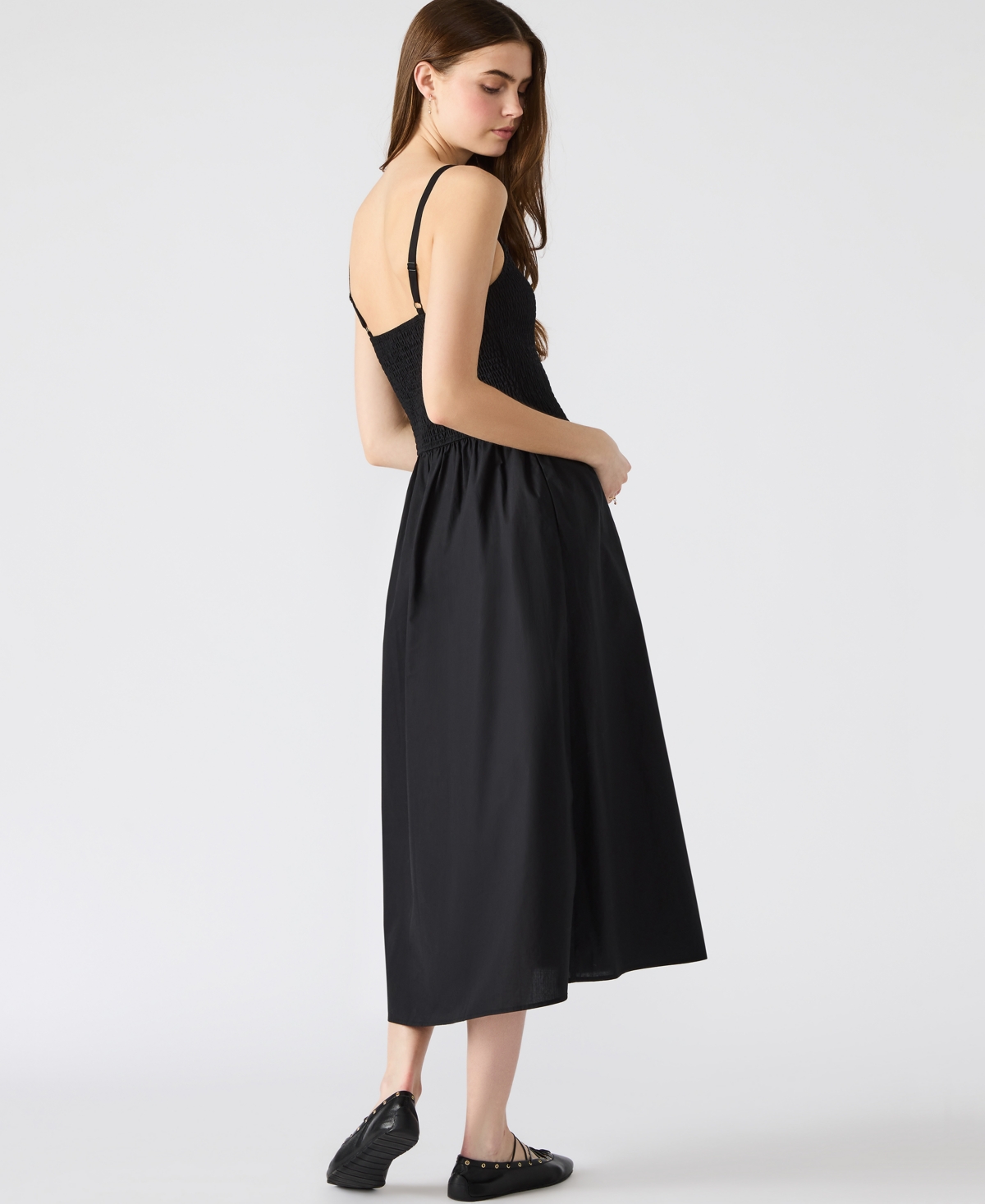 Steve Madden Women's Codie Cotton Smocked Midi Dress