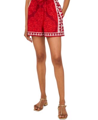1.STATE - Women's Printed Cotton Drawstring-Waist Shorts