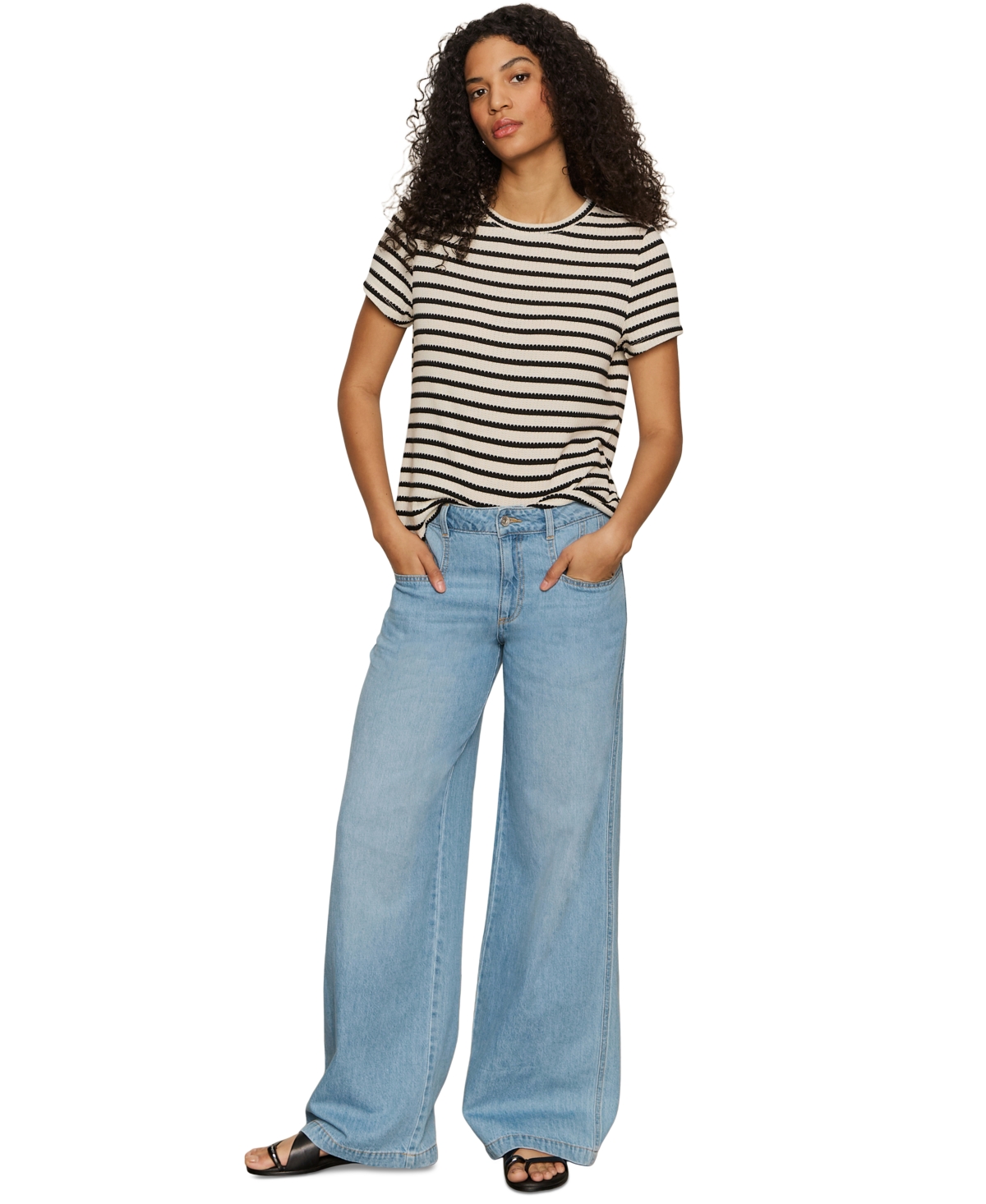 SANCTUARY WOMEN'S HIGHLAND MID RISE WIDE-LEG JEANS 