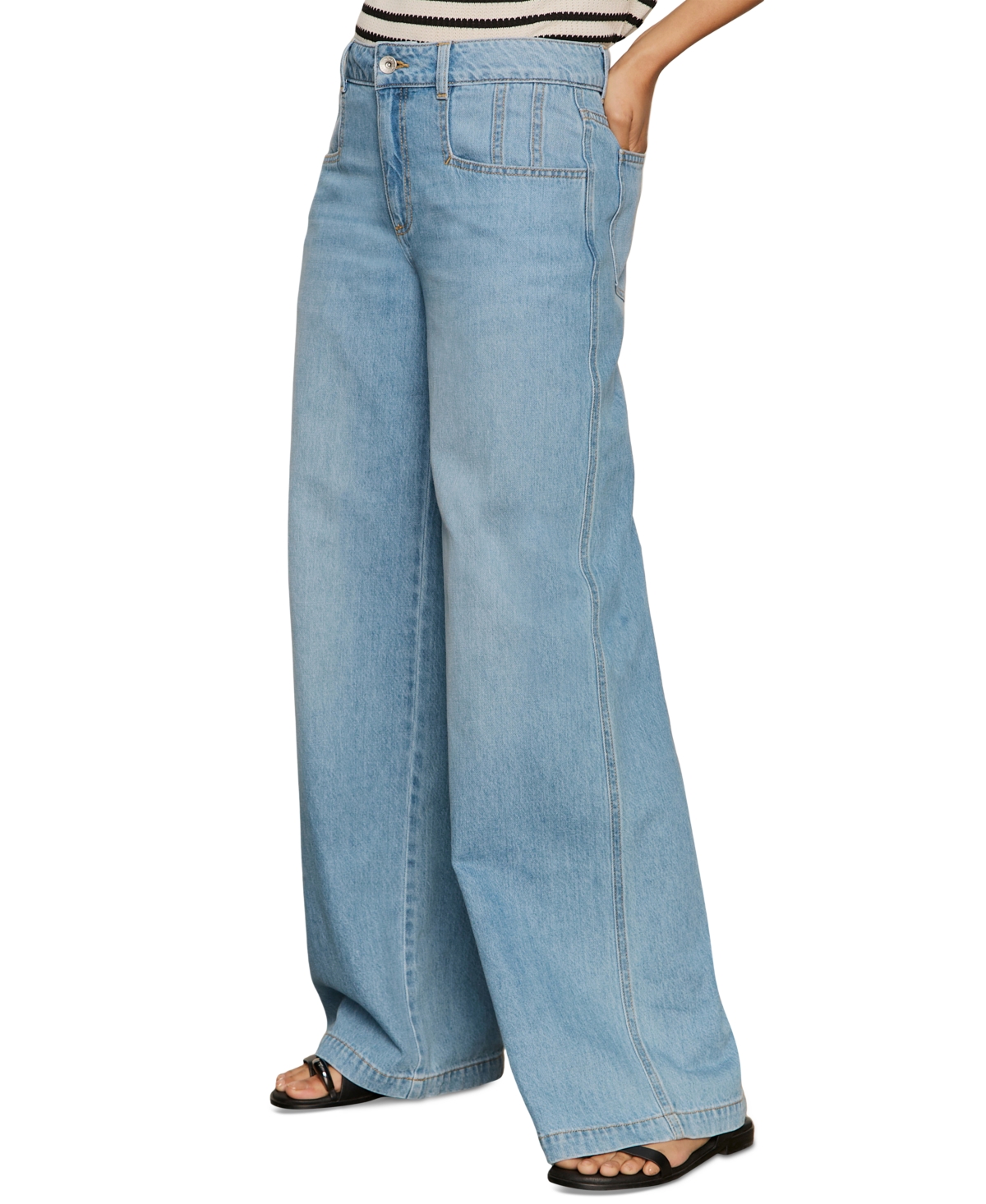 SANCTUARY WOMEN'S HIGHLAND MID RISE WIDE-LEG JEANS 