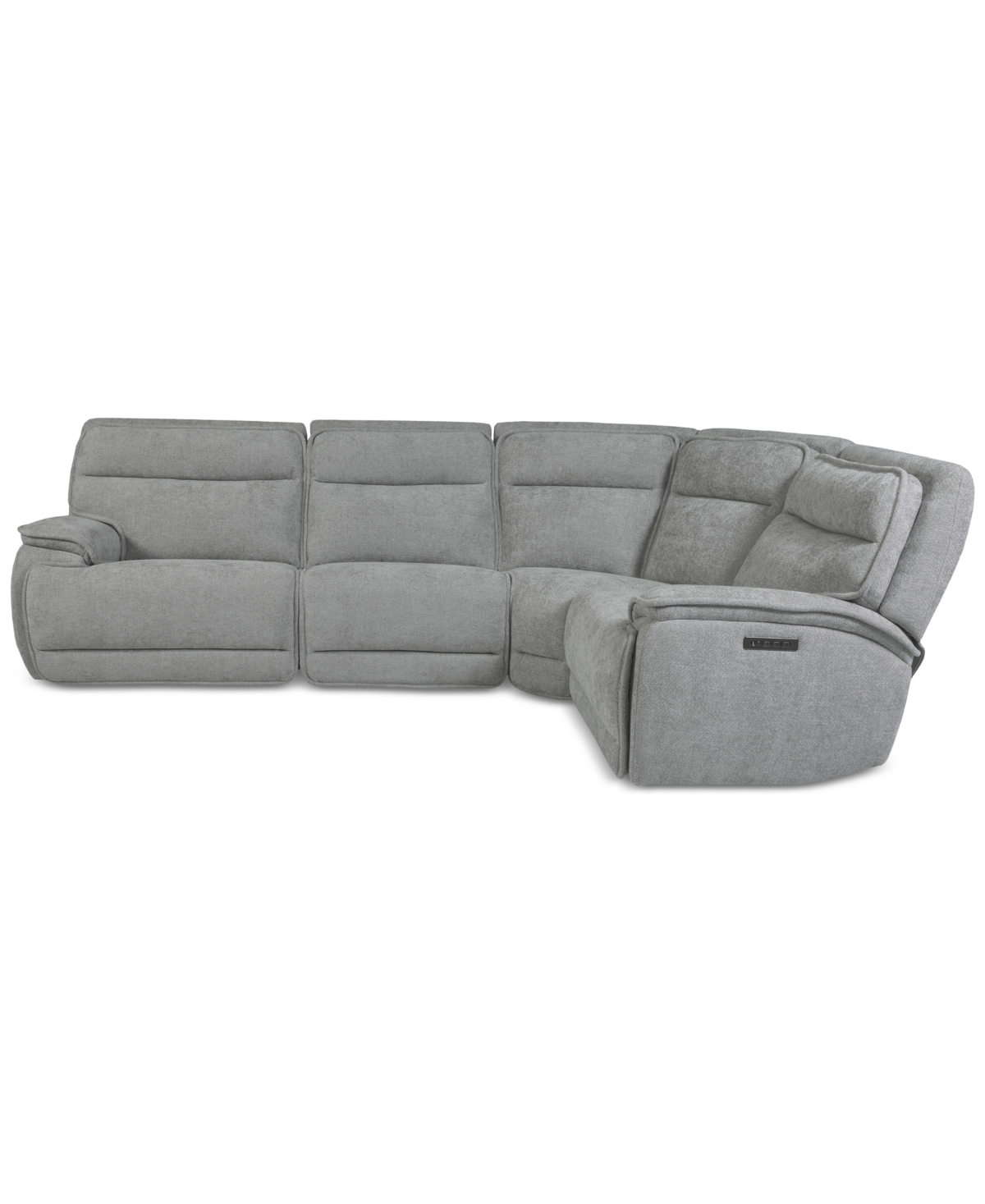 Macy's Ozryn 4-pc. Fabric Sectional With 2 Power Motion Chairs, Exclusively At  In Silver