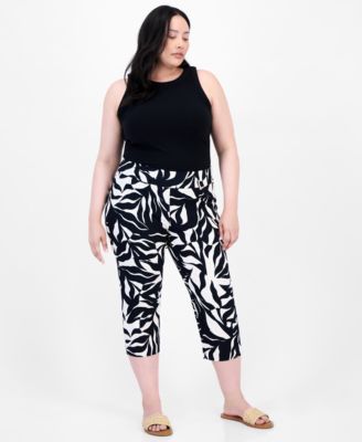 I.N.C. International Concepts - Plus Size Printed Pull-On Capri Pants, Exclusively at Macy's