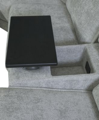 Ozryn 5-Pc. Fabric Sectional with Console and 2 Power Motion Chairs, Exclusively at Macy's