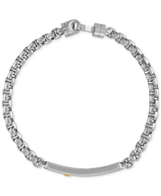 White & Black Diamond Bracelet (1/6 ct. t.w.) in Stainless Steel