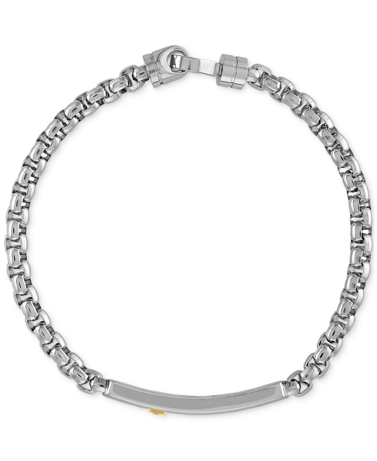 Macy's White & Black Diamond Bracelet (1/6 Ct. T.w.) In Stainless Steel In Gray