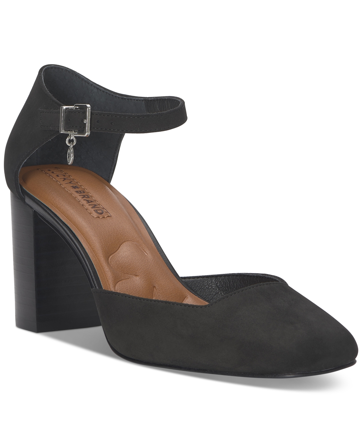 Lucky Brand Women's Kanira Square-toe Stacked Heel Pumps In Black