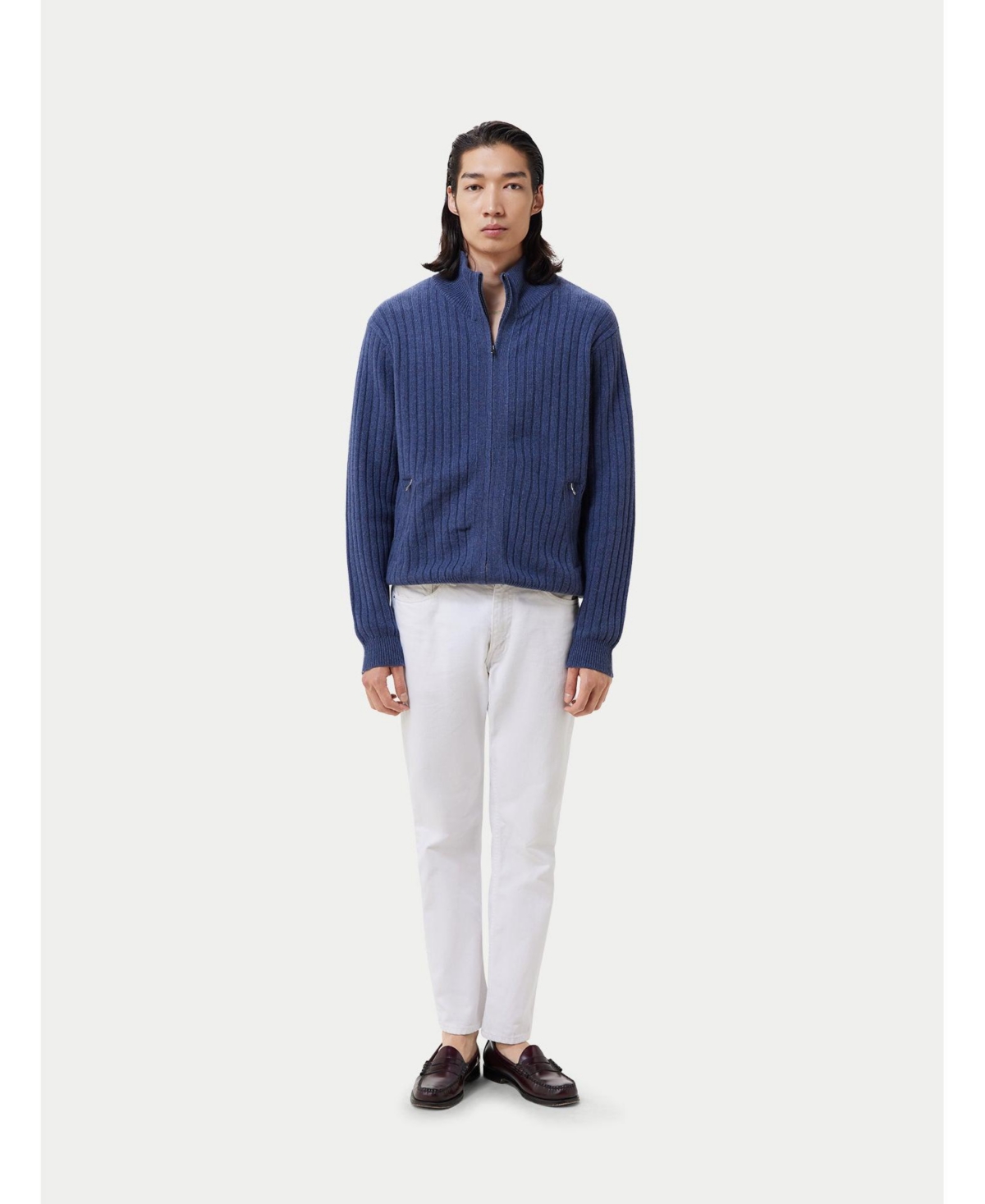 Gobi Cashmere Men's Full-Zipper Cashmere Cardigan