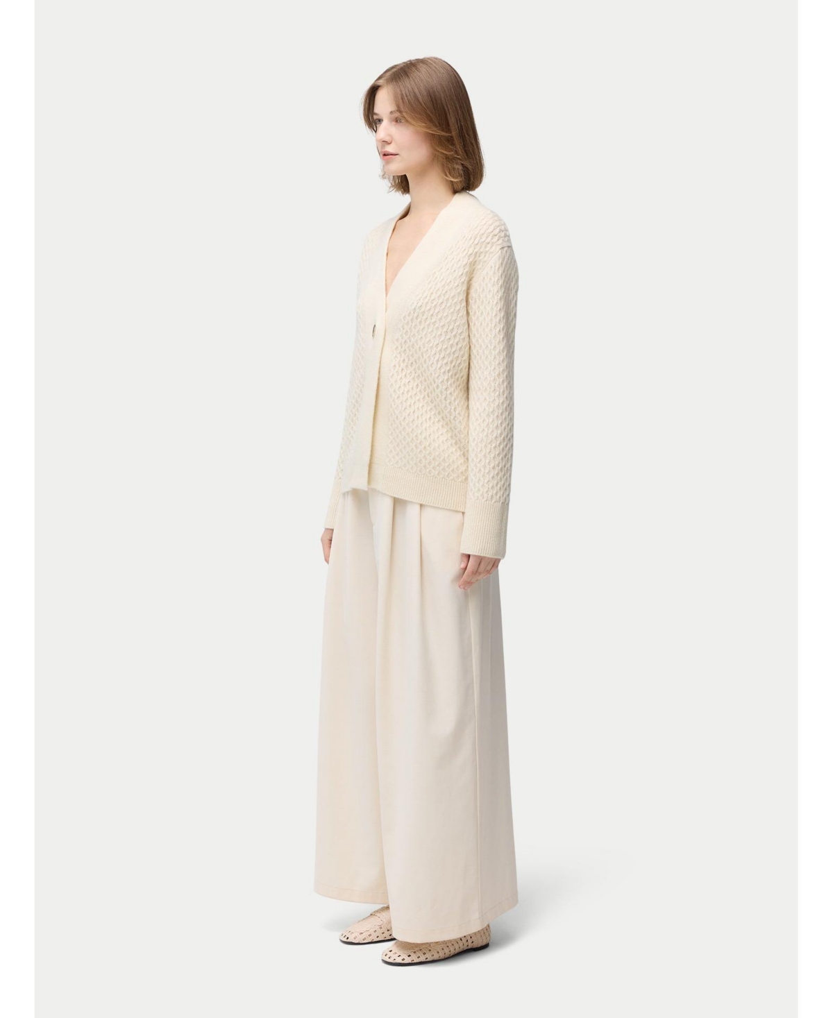 Gobi Cashmere Women's Textured One Button-Front Cardigan