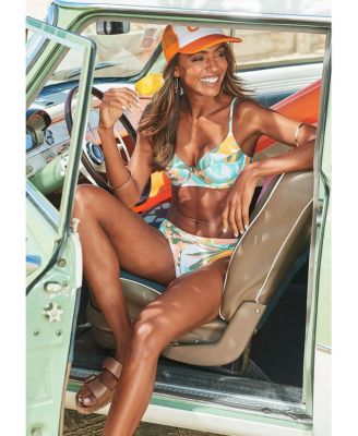 Women's Mix Print Underwire Bikini Swimsuit Top Bra Sizing