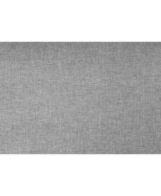 Elegant Solid Wood Bed Frame with Upholstered Linen and Nailhead Accents