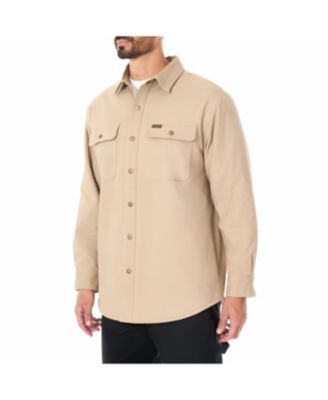 Men's Sherpa-Lined Stretch-Canvas Snap Shirt-Jacket