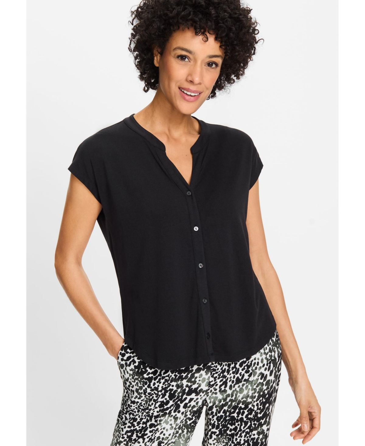 Women's Effortless Jersey Tunic Shirt - Black