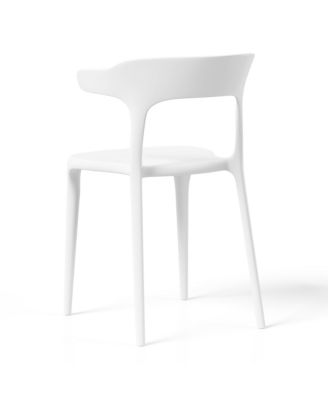 Modern Stackable Resin Plastic Patio Dining Chair (Set of 4)