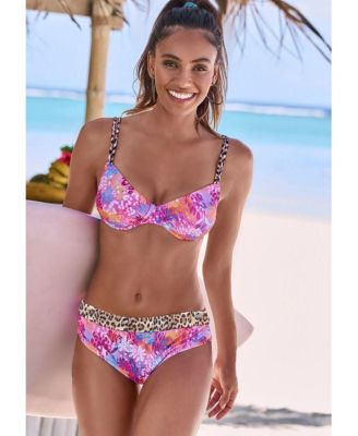 Women's Leopard Cheetah Floral Underwire Bikini Swimsuit Top Bra Sizing