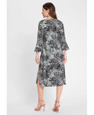 Women's Animal Print Bell Sleeve Dress