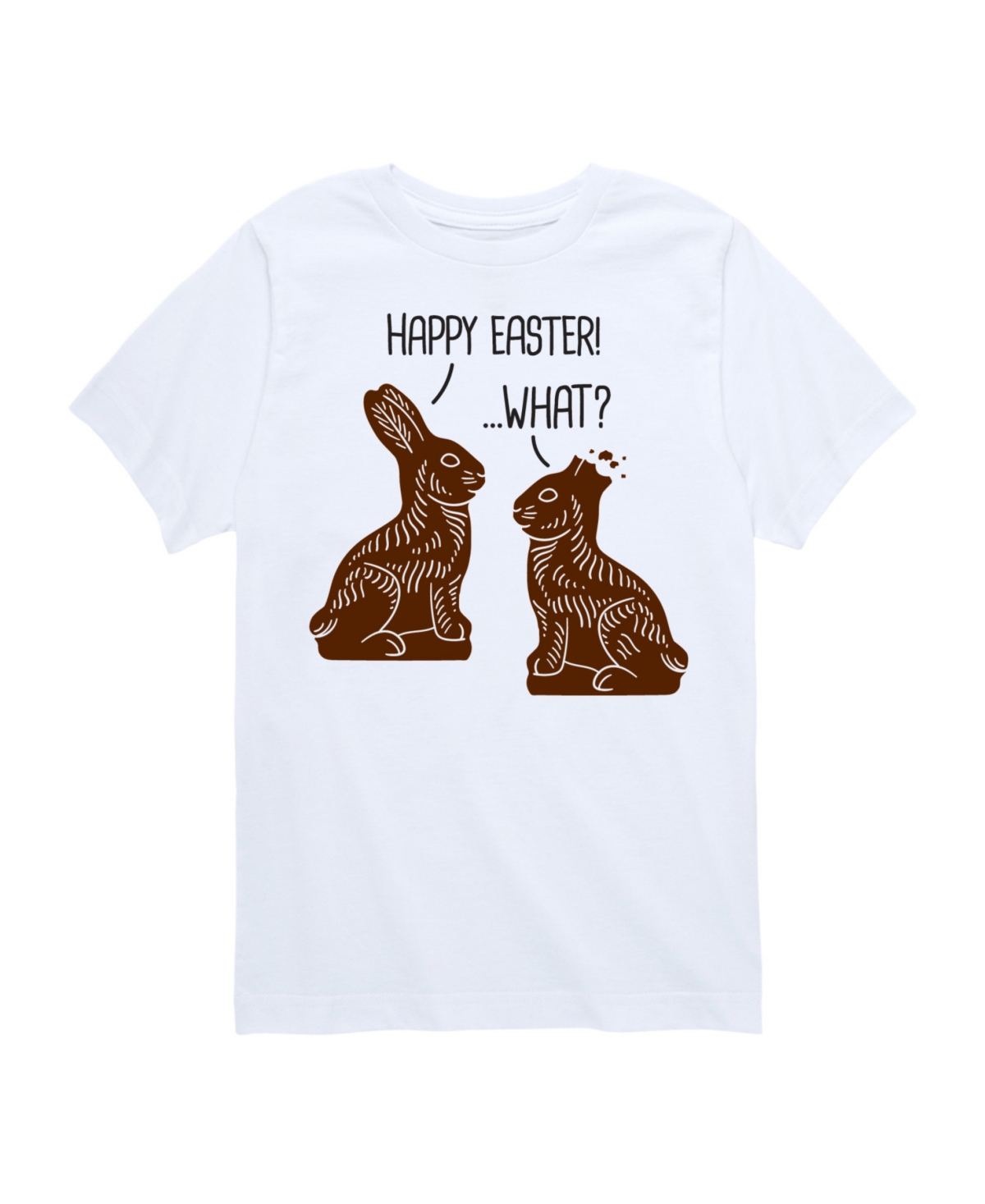 Hybrid Big Boys Happy Easter What Graphic T-shirt In White