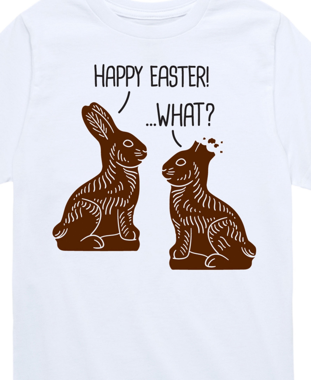 Hybrid Toddler Boys Happy Easter What Graphic T-shirt In White