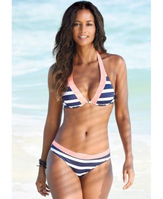 Women's Striped Classic Bikini Swimsuit Bottom