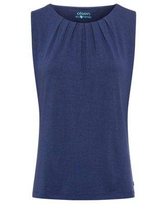 Women's Shell with Pleated Neckline