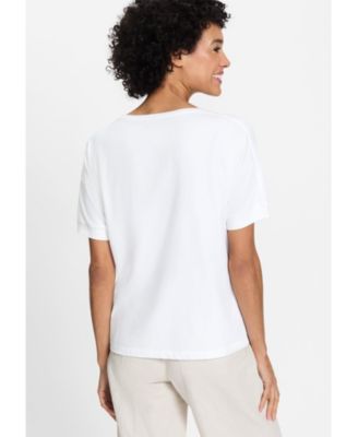 Women's Large Scale Floral Print T-Shirt