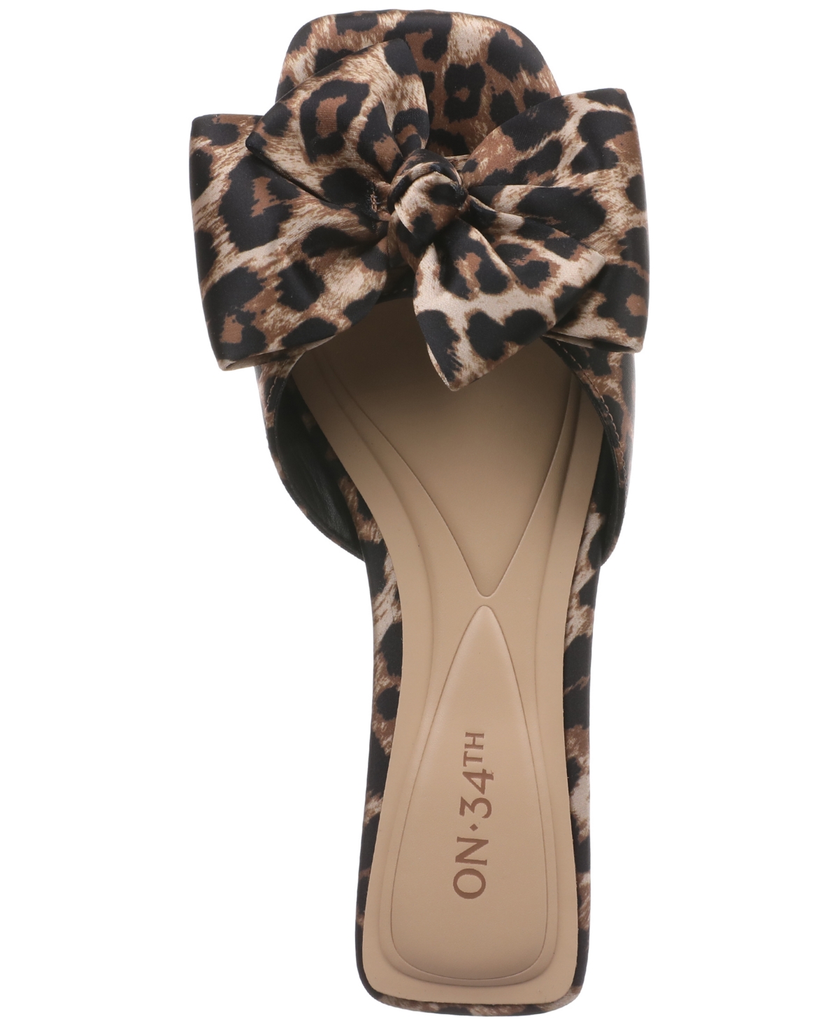 ON 34TH WOMEN'S JAZMINN BOW SLIP-ON SLIDE FLAT SANDALS, CREATED FOR MACY'S 