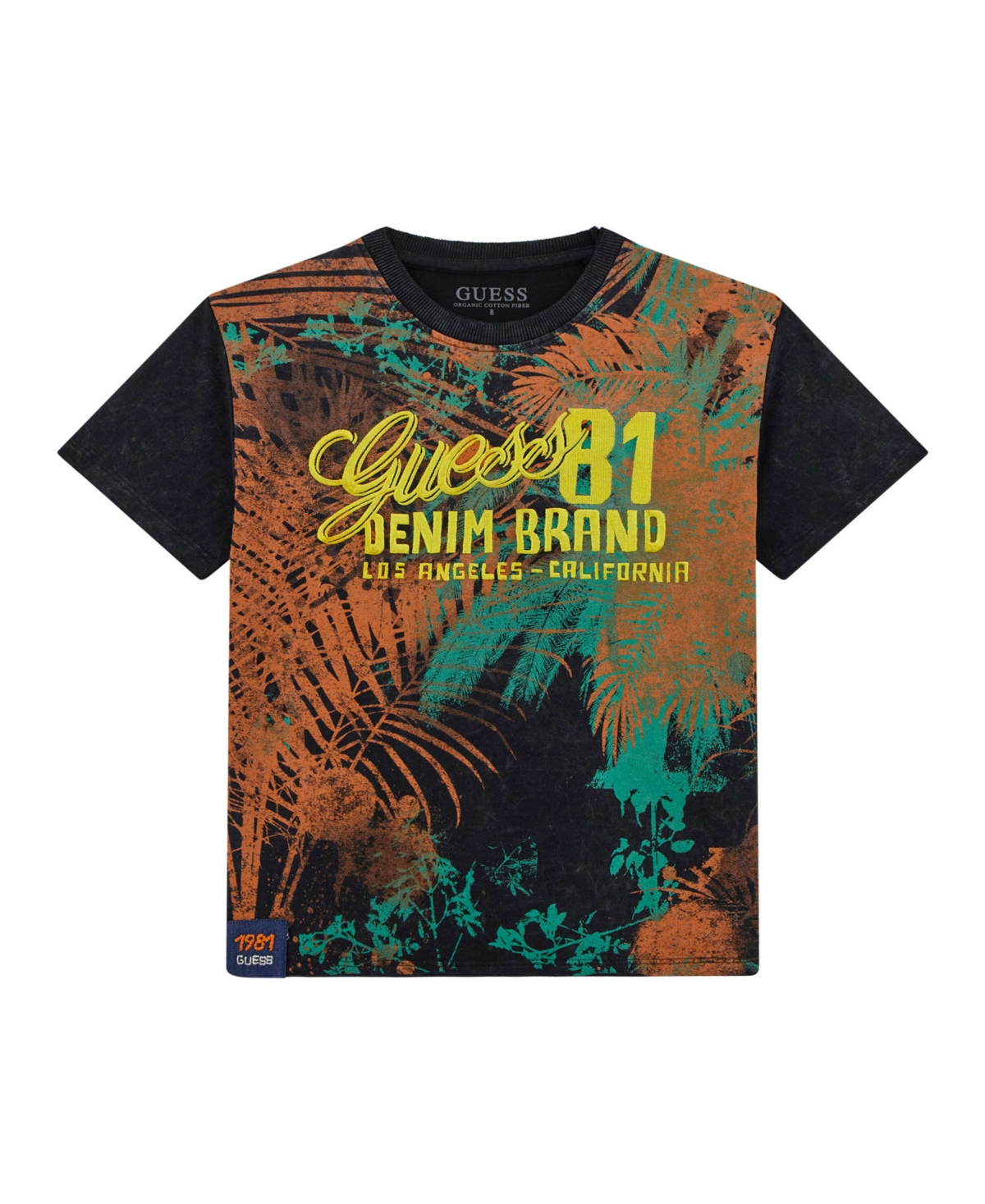Guess Big Boys Short Sleeve Screen Print And Embroidered T-shirt