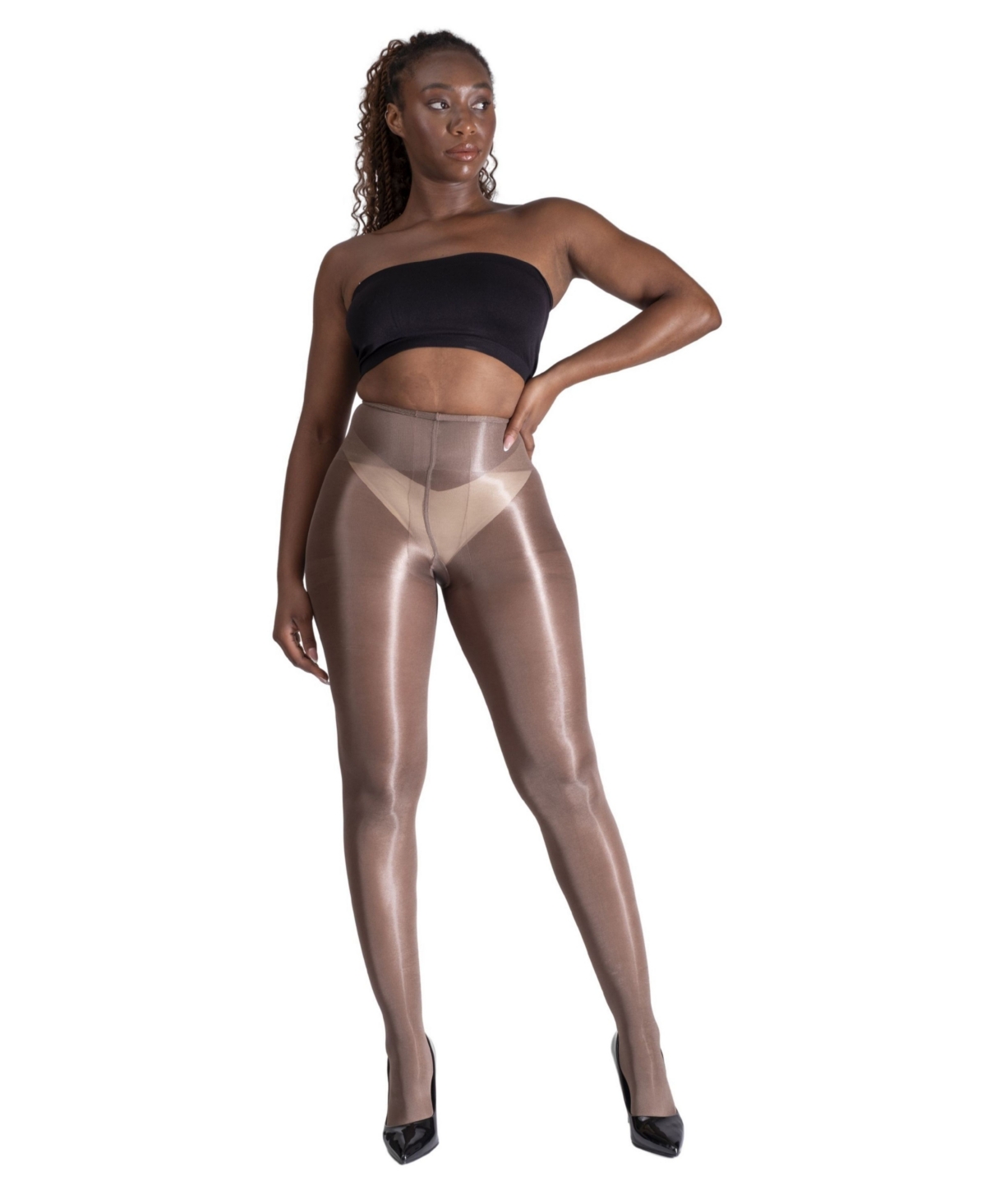 Shop Lechery Women's Lustrous Silky Shiny 40 Denier Semi-opaque High-waist Pantyhose Tights Sku11003-bl In Cocoa