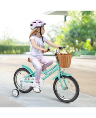 16-Inch Kids' Bike with Training Wheels and Dual Brake System, Adjustable Seat for Ages 4-8