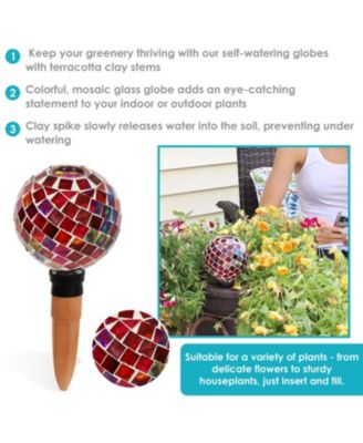 Glass Mosaic Watering Globe for Plants and Flowers
