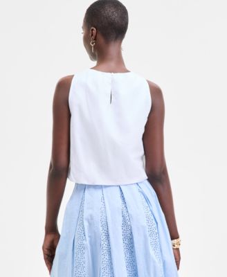 Women's Cropped Bubble-Hem Tank, Exclusively at Macy's