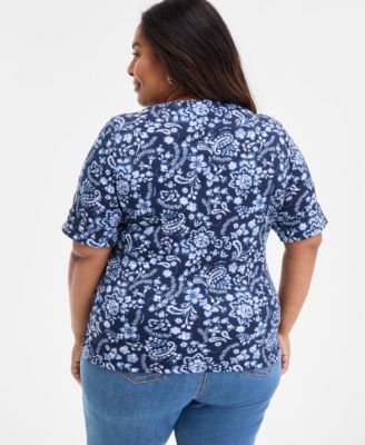 売れ筋商品|||スタイルアンドコー カットソー トップス レディース Plus Size Printed Crewneck Top, Exclusively at Macy's Peachy Berry Combo Style & Co Plus Size Printed Crewneck Top, Exclusively at