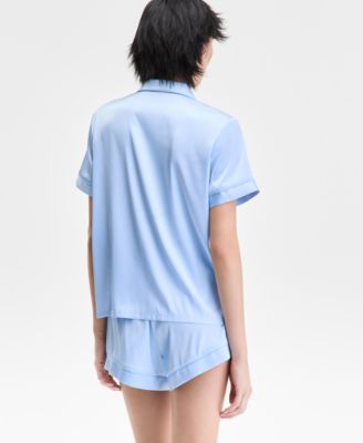 I.N.C International Concepts Women's Stretch Satin Short-Sleeve Pajama Set, Exclusively at Macy's