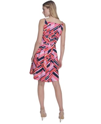 Plus Size Printed Scuba Fit & Flare Dress