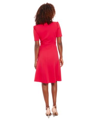 Women's Stand-Collar Zip-Front Scuba Dress