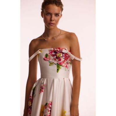 Women's Tea-length floral dress