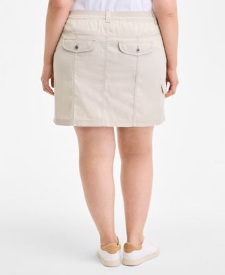 Plus Size Comfort-Waist Cargo Skirt, Exclusively at Macy's 