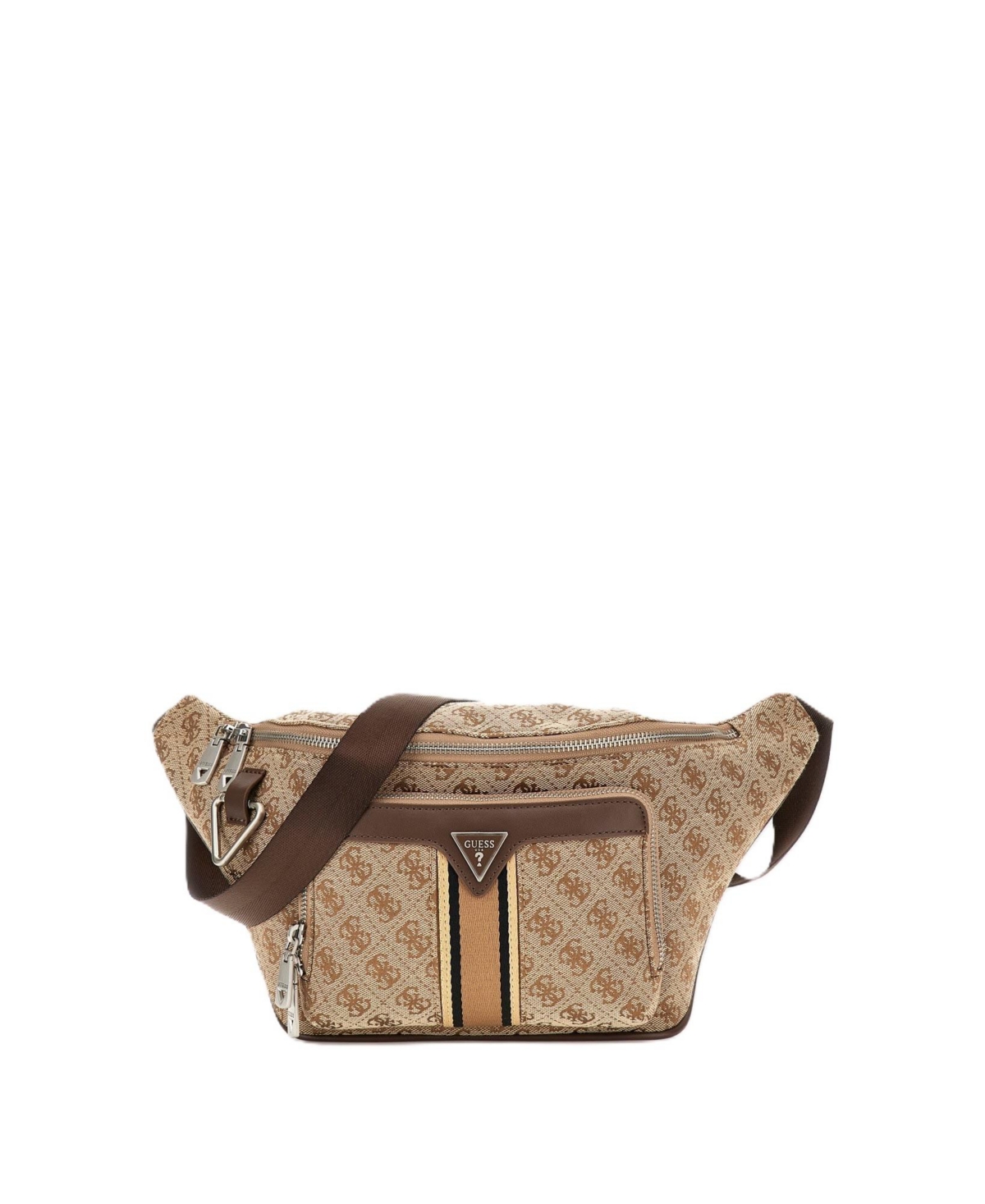 Guess Men's Milano Maxi Bum Bag With Front Pocket In Light Brown