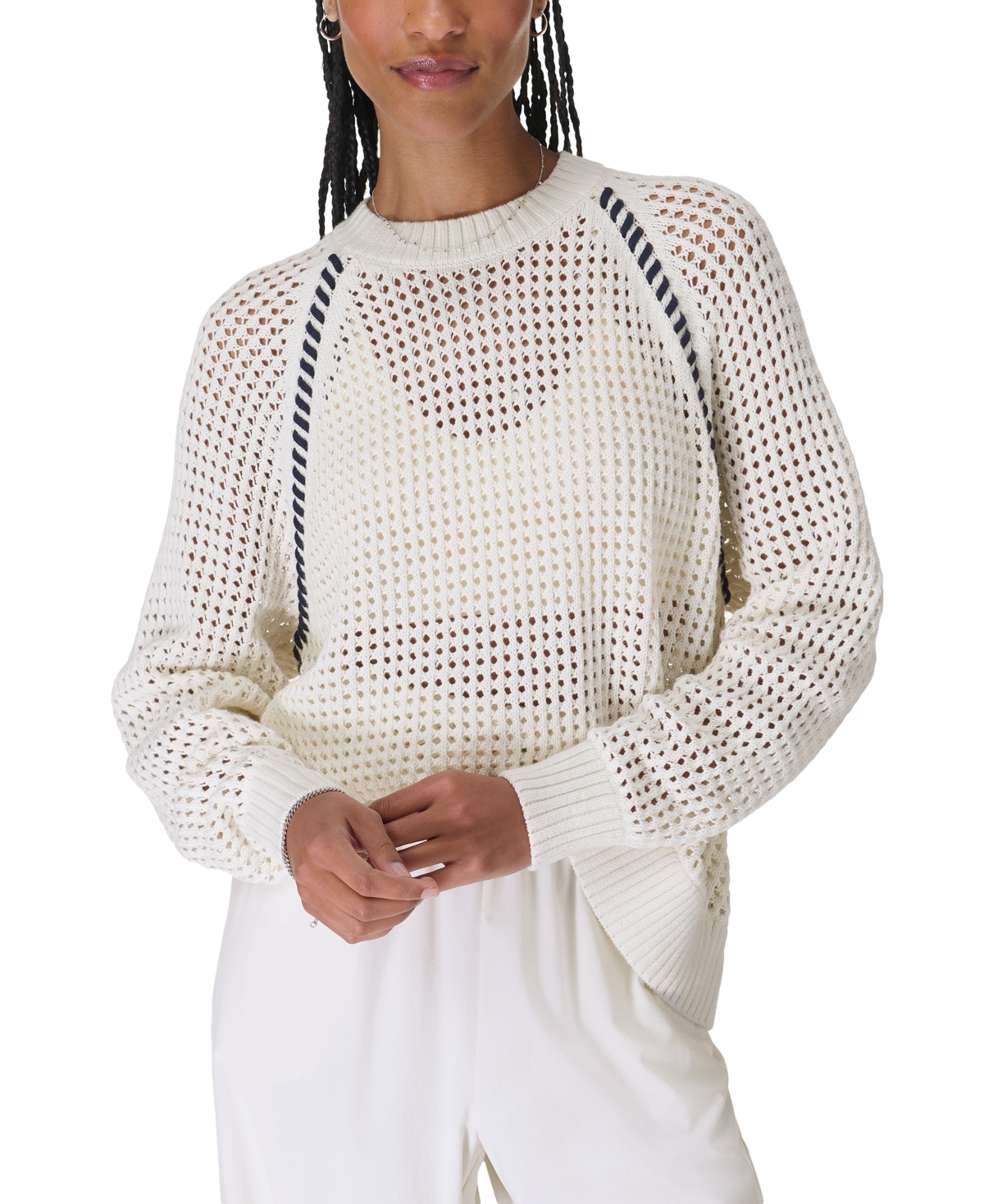 Women's Tide's High Cotton Whipstitch Sweater - Lily White