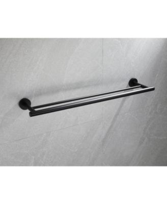 Space-Saving Double Towel Bar for Organized Bathroom Storage