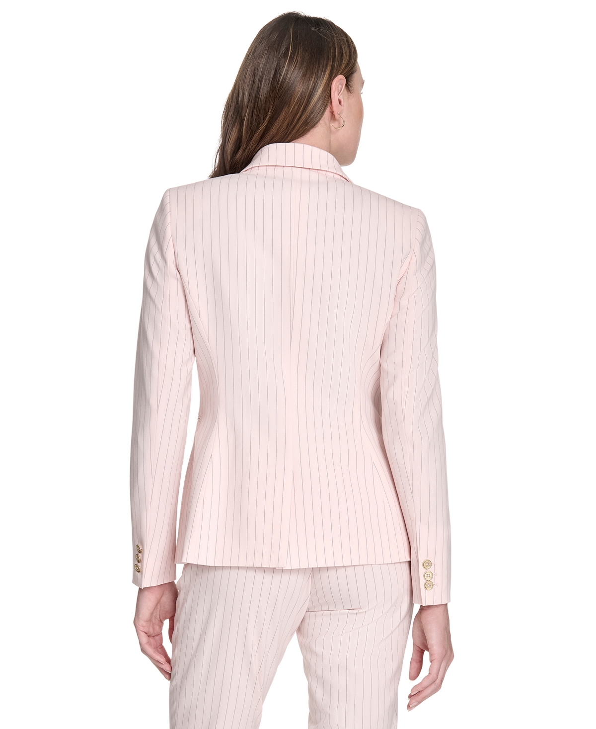 Tommy Hilfiger Women's Pinstripe Notched Collar One-button Blazer