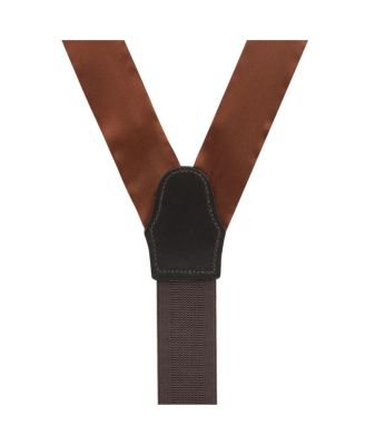Men's Dutton Solid Colored Silk Button End Suspenders