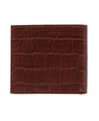 Men's Esteban Croco Embossed Leather 8 Slot Bi-Fold Wallet