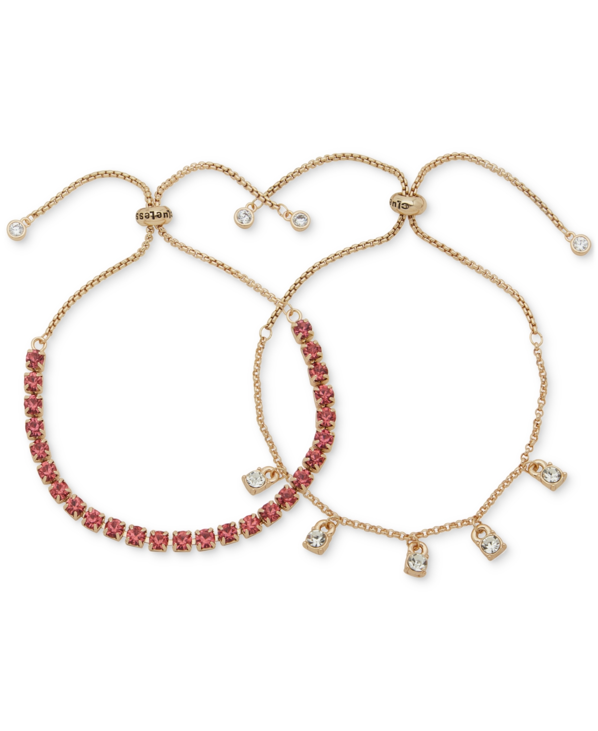 Clueless Gold-tone 2-pc. Set Mixed Color Crystal Slider Bracelets