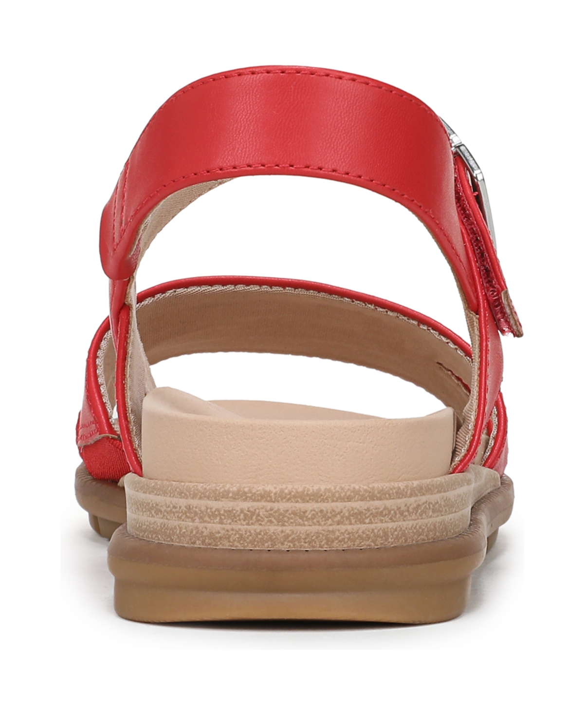Shop Dr. Scholl's Women's Timeless Fun Open Round Toe Strappy Sandals In Red Faux Leather