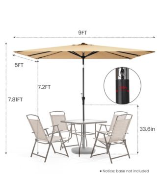Adjustable Rectangular Tilt Patio Umbrella – Outdoor Shade for Garden & Deck