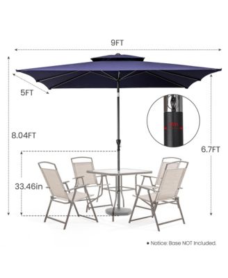 Adjustable Rectangular Tilt Patio Umbrella – Outdoor Shade for Garden & Deck