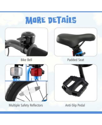 16-Inch Kids Bike with LED Lights, Adjustable Seat, and Training Wheels, Lightweight for Ages 4-8