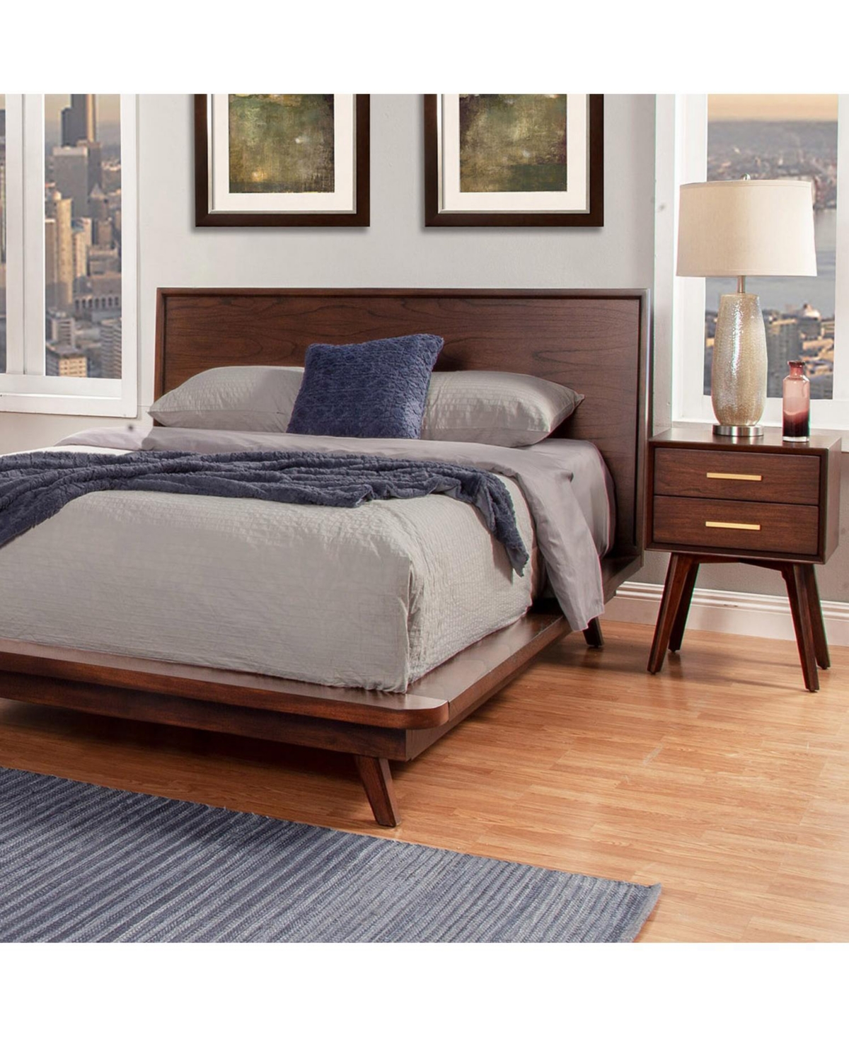 2-Drawer Nightstand for Bedroom Storage and Organization