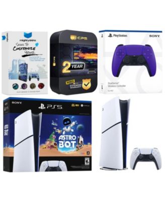PlayStation 5 Slim Digital PS5 Astro Bot Bundle with Extra Volcanic, MightySkins Voucher and 2 Year Extended Warranty